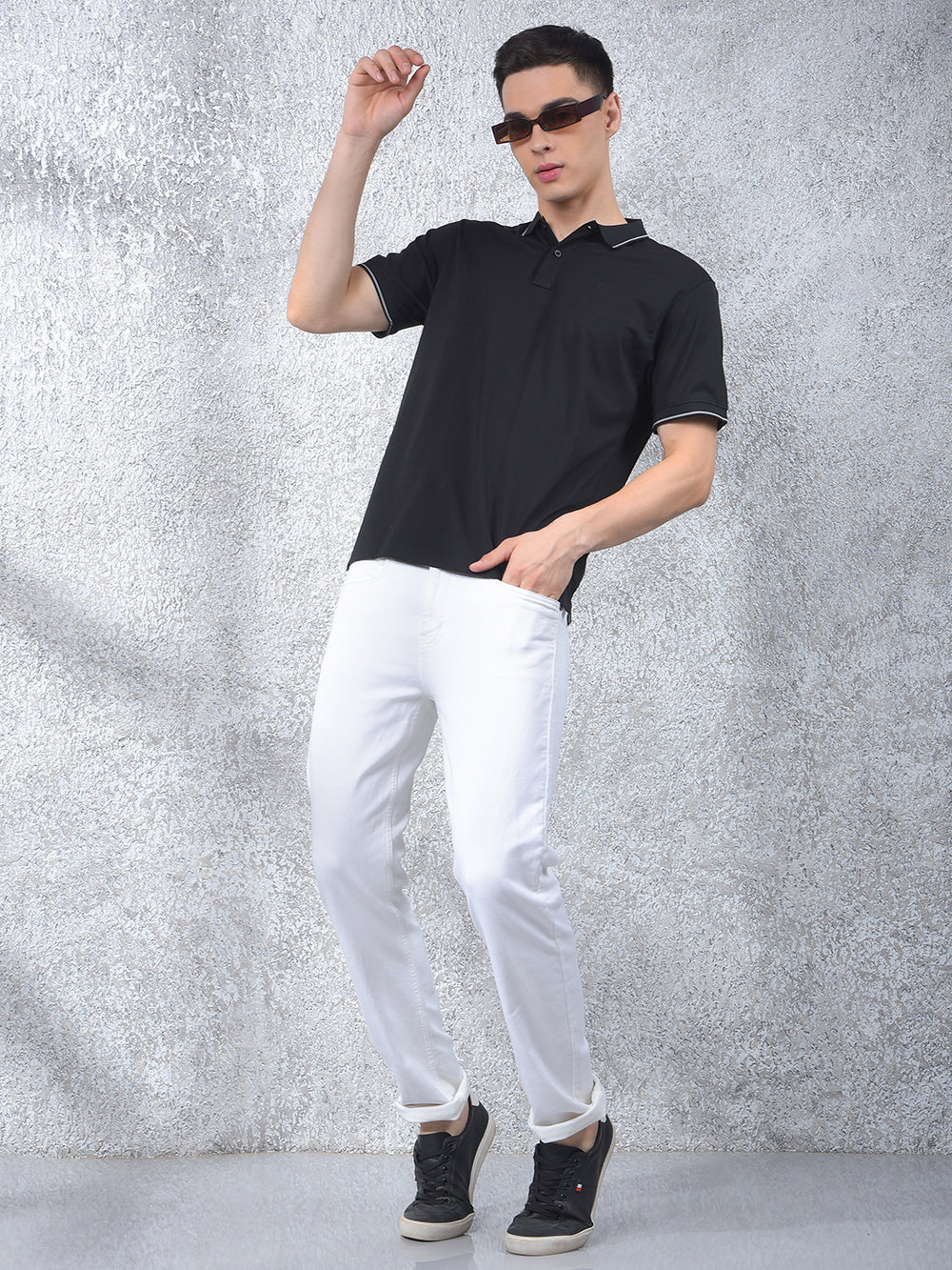 Black Polo-Neck T-Shirt