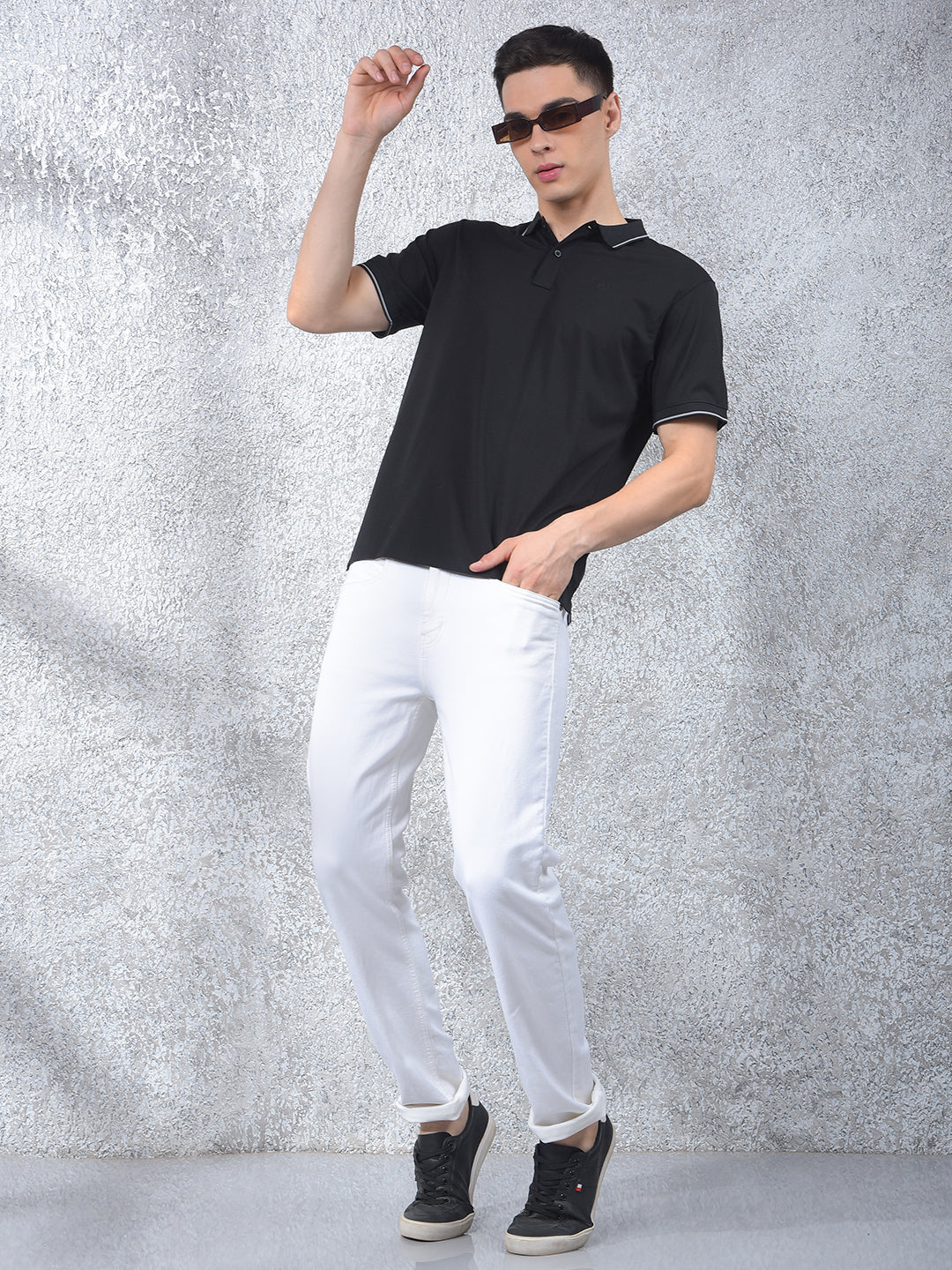 Black Polo-Neck T-Shirt