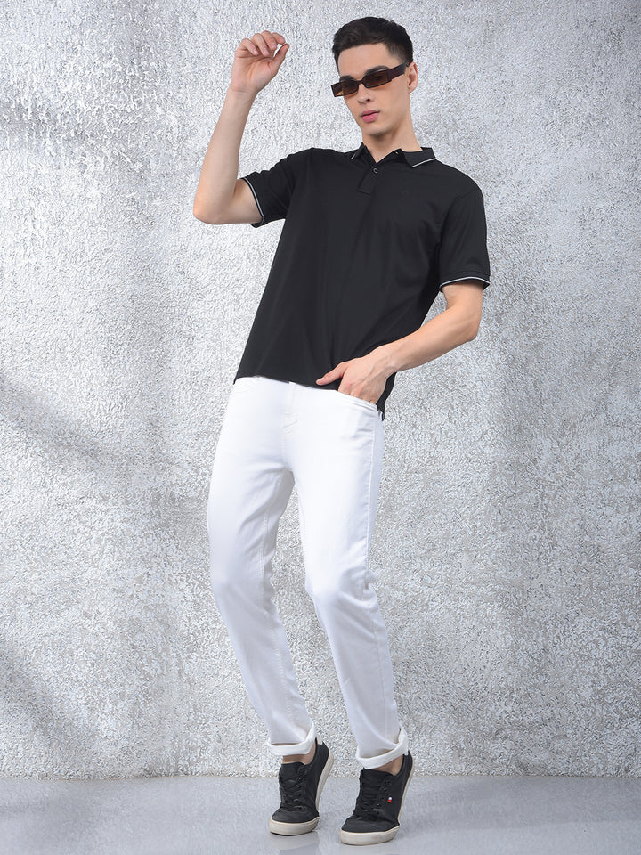 Black Polo-Neck T-Shirt