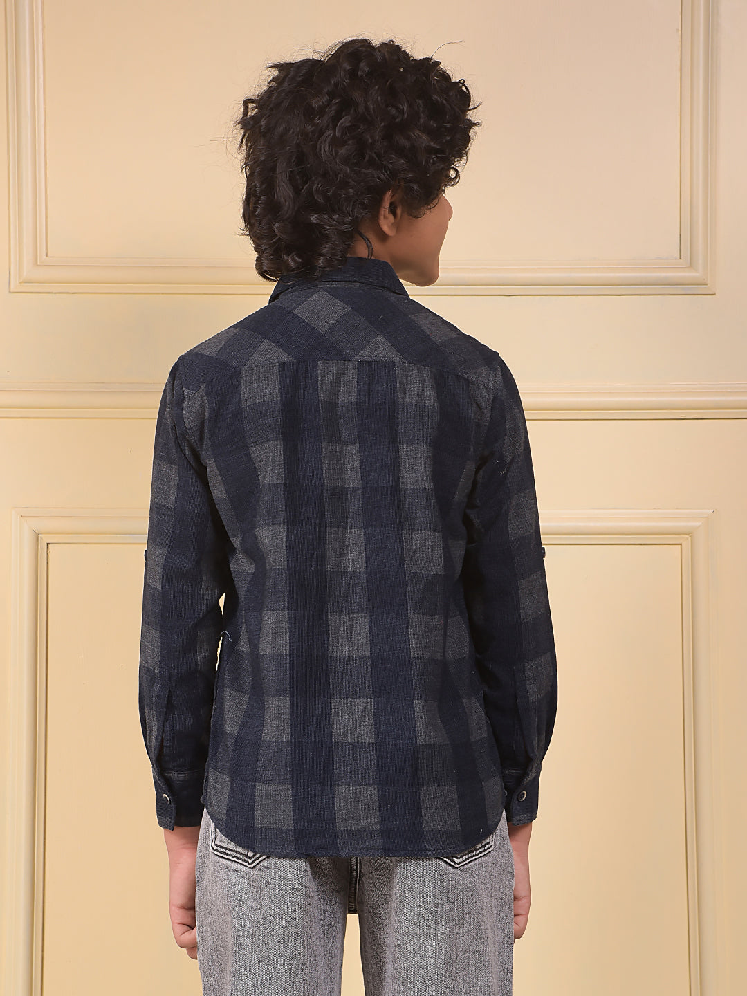 Blue Checked Corduory Shirt