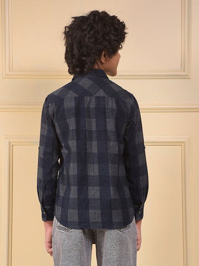 Blue Checked Corduory Shirt