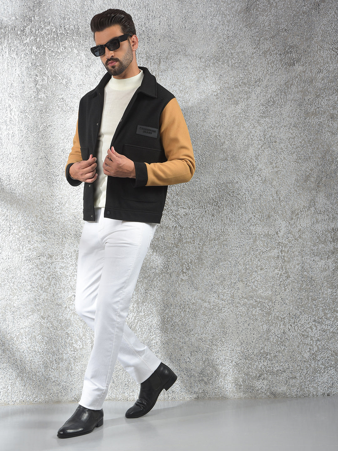 Black Color-Block Shacket