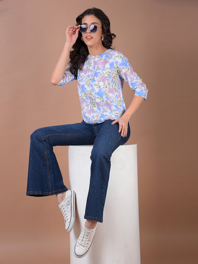 Blue Bootcut 100% Cotton Jeans