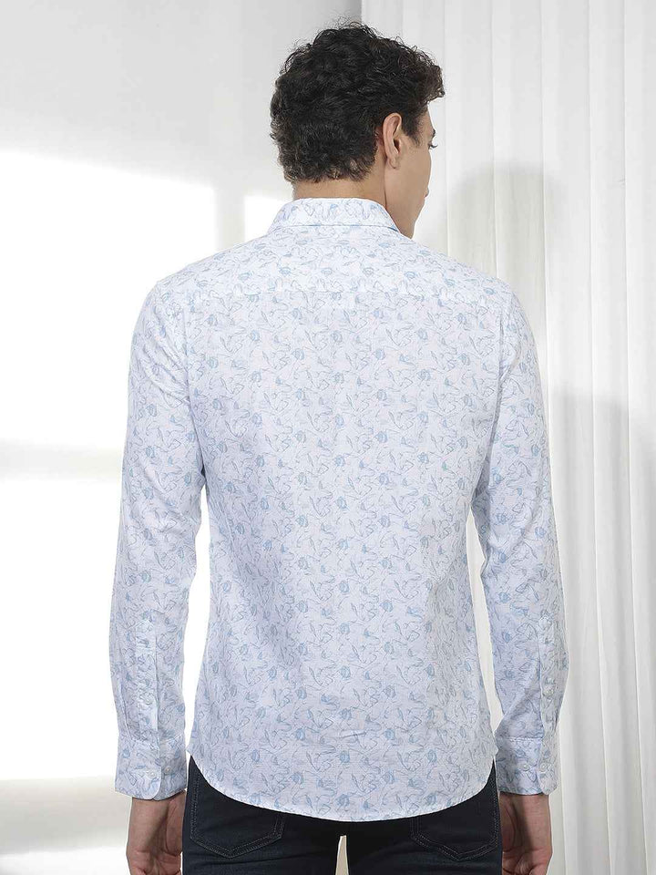 White Printed 100% Cotton Shirt