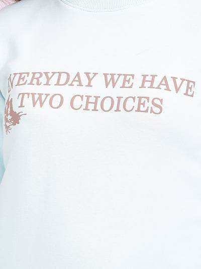 Blue Graphic Print Sweatshirt