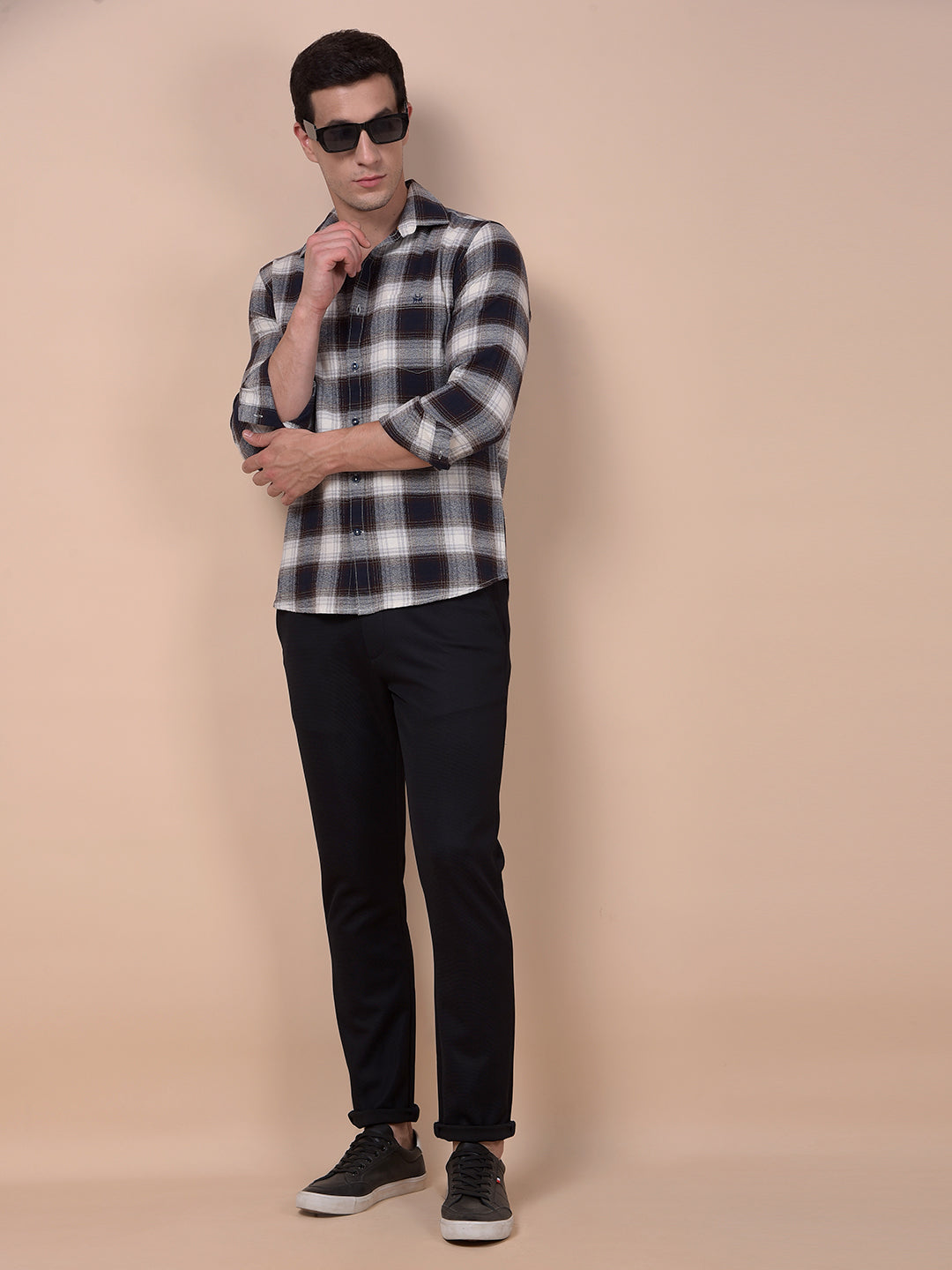 Chic Navy Blue Knitted Trousers