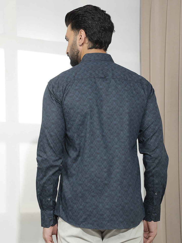 Green Abstract Print Shirt