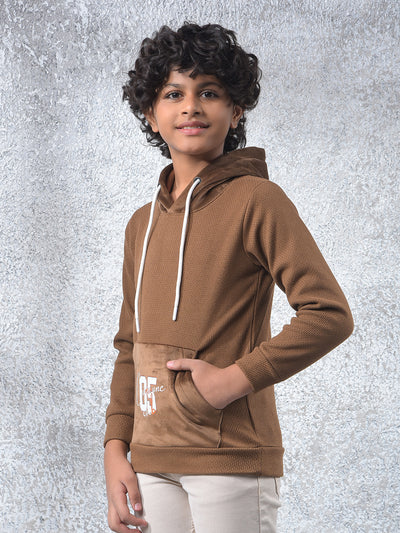 Brown Hooded Neck Sweatshirt