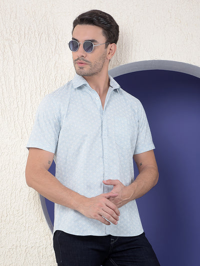 Blue Floral Printed Shirt