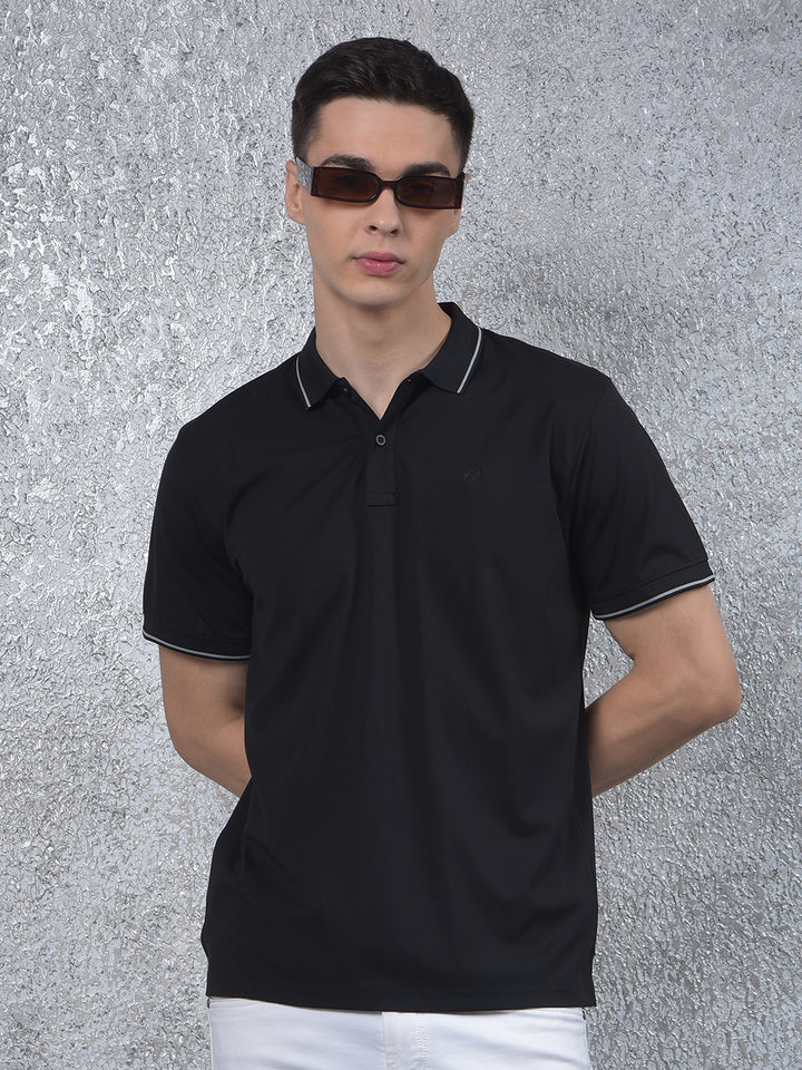 Black Polo-Neck T-Shirt