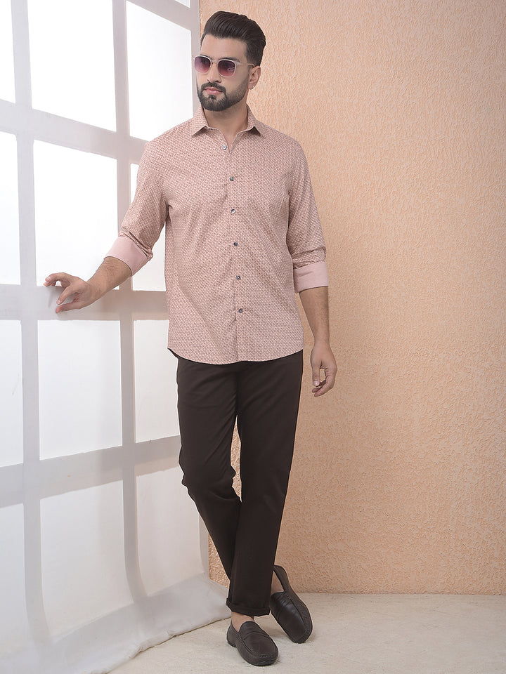 Peach Tone Pattern Shirt
