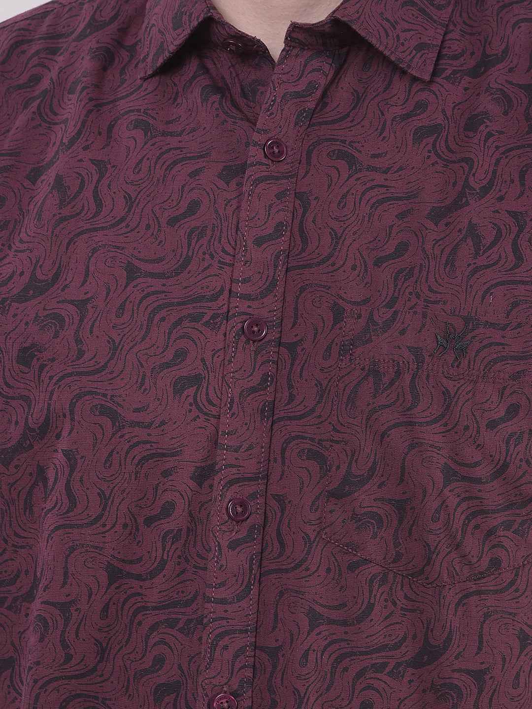 Wine Abstract Print Shirt