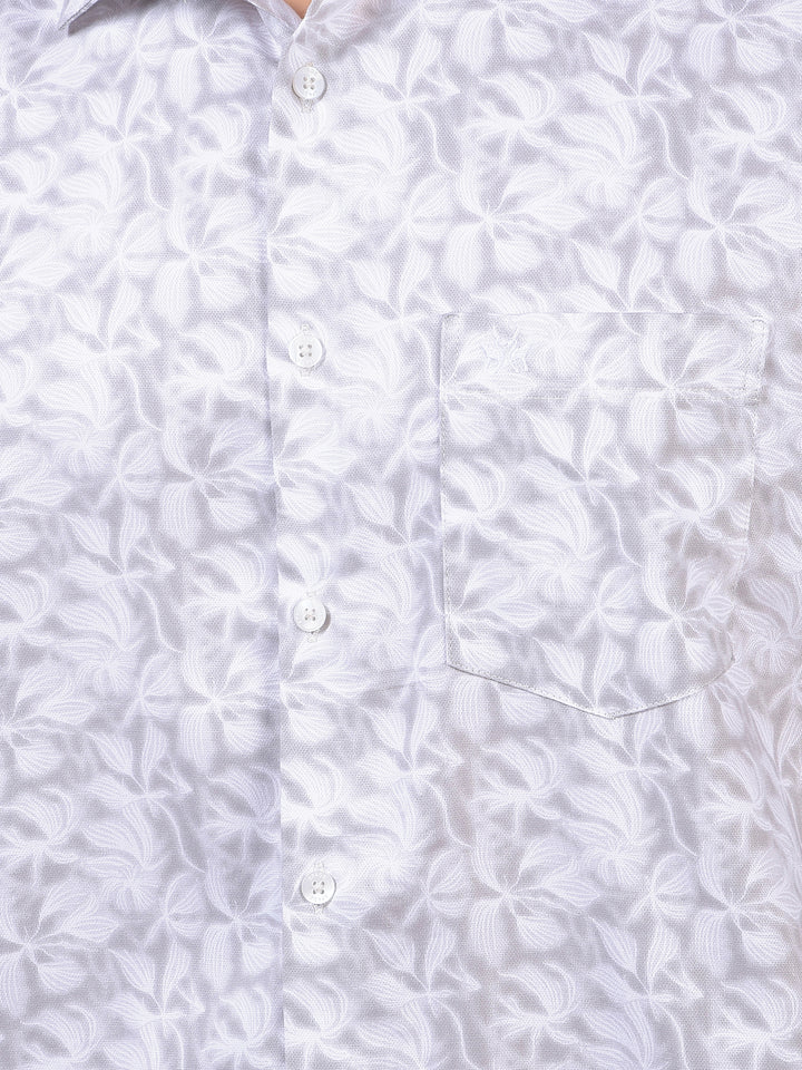 Grey Floral Print Shirt