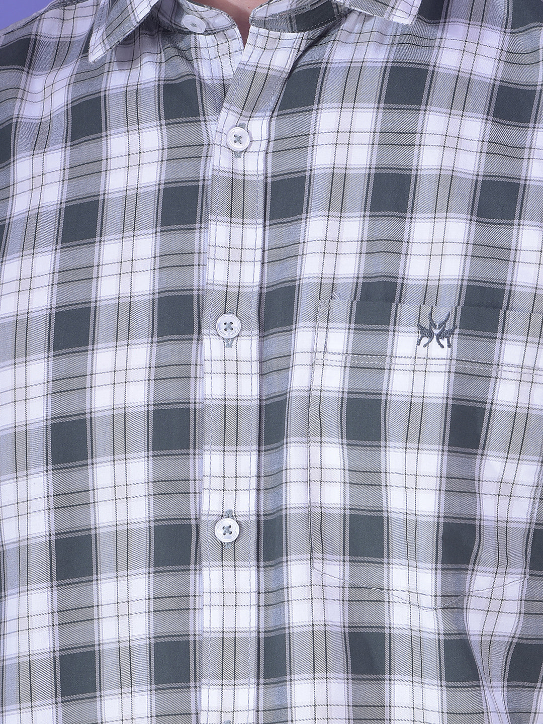 Verve Slate Checked 100% Cotton Shirt