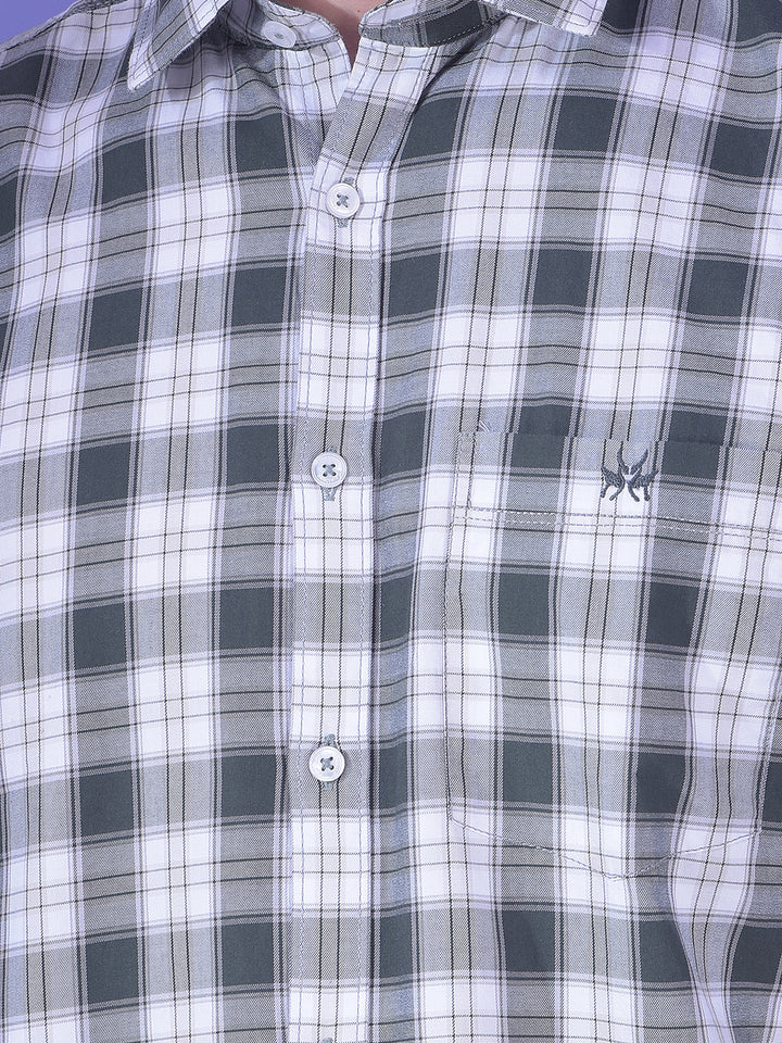 Verve Slate Checked 100% Cotton Shirt