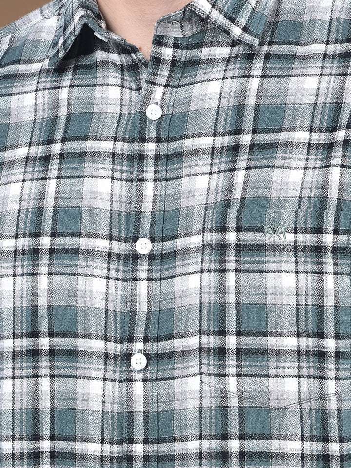 Green Checked 100% Cotton Shirt