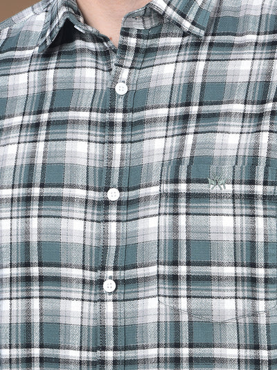 Green Checked 100% Cotton Shirt