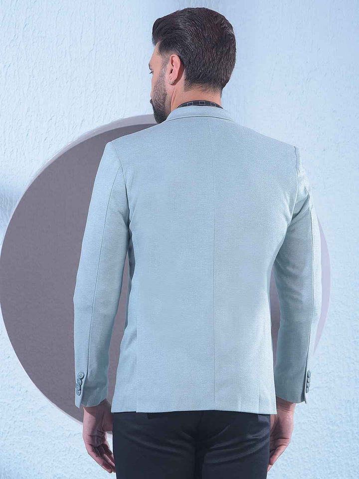 Green Notched Lapel Single Breasted Blazer