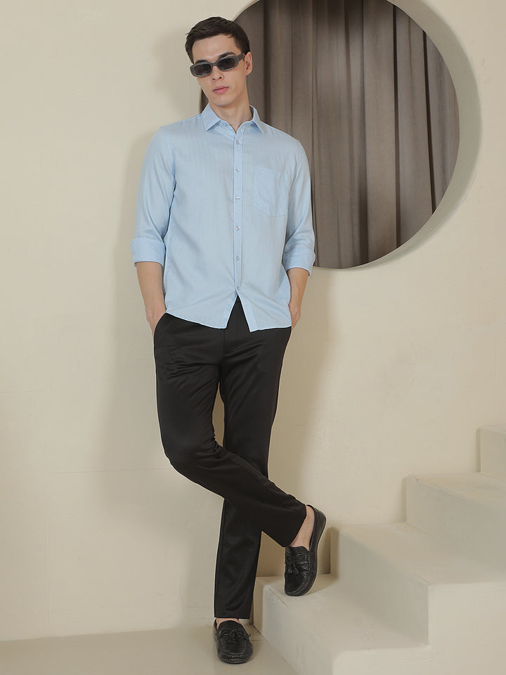 Blue Vertical Stripes Shirt
