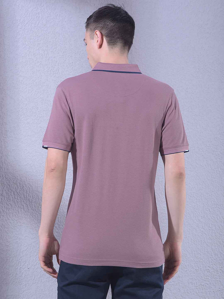Purple Polo Neck T-Shirt