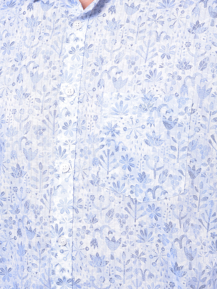 Blue Floral Print Shirt