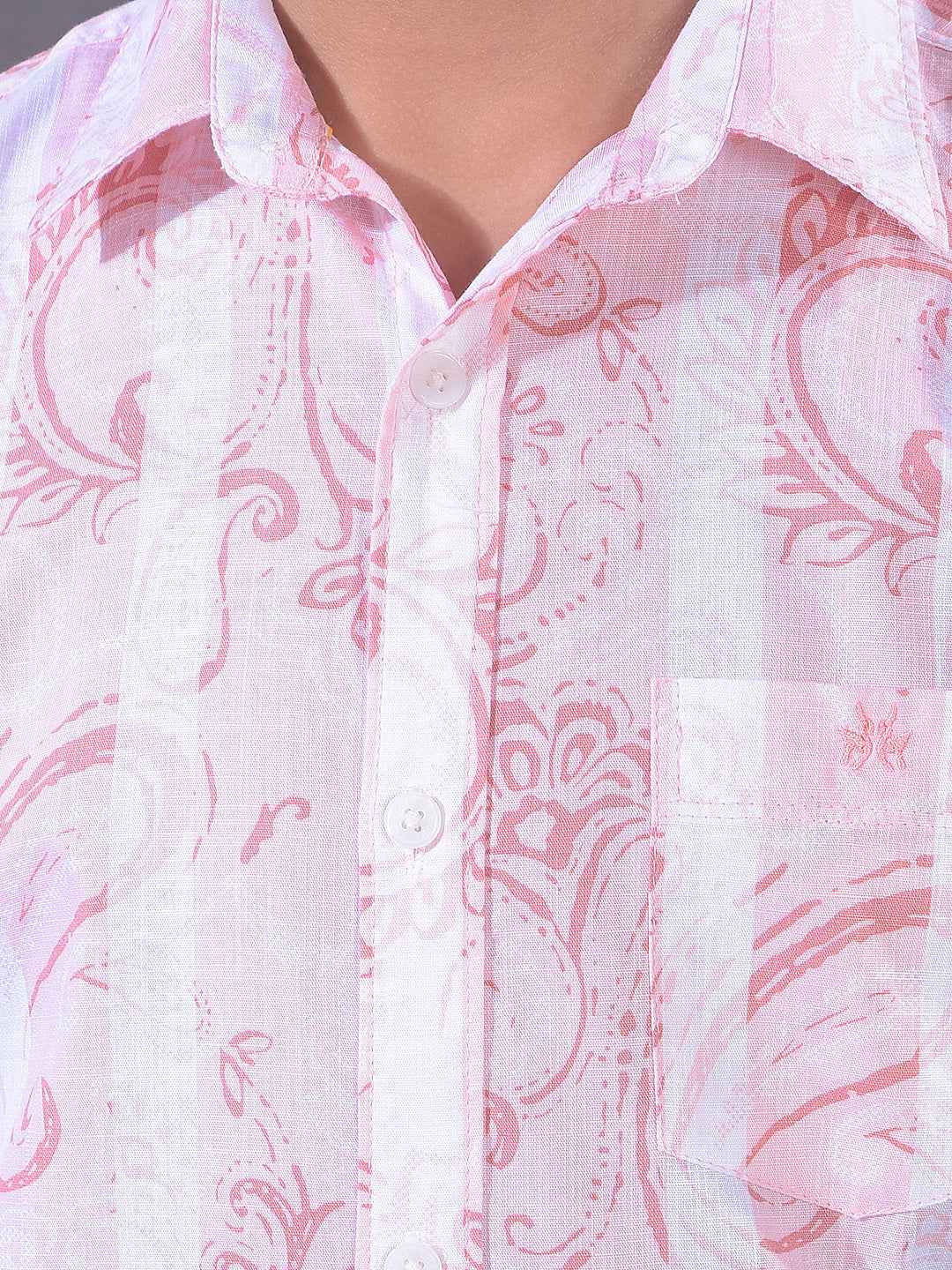 Pink Paisley Print 100% Cotton Shirt