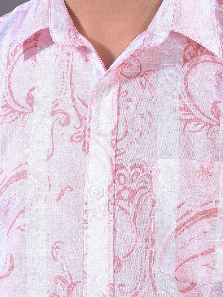 Pink Paisley Print 100% Cotton Shirt