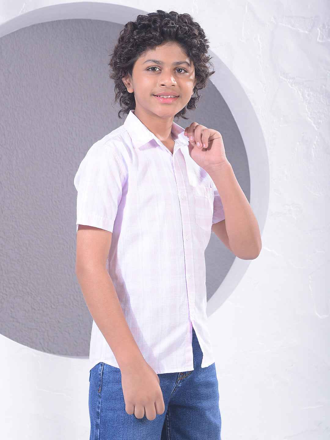 Pink Checked 100% Cotton Shirt