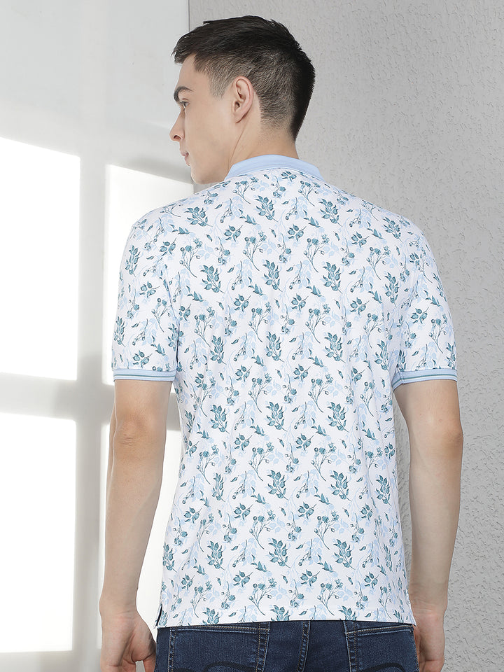 Blue Floral Print T-Shirt
