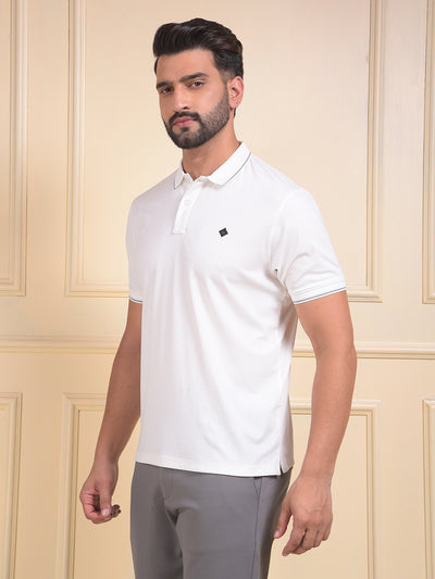 White Polo Neck T-Shirt