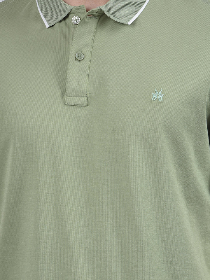 Modish Green Polo Neck T-Shirt