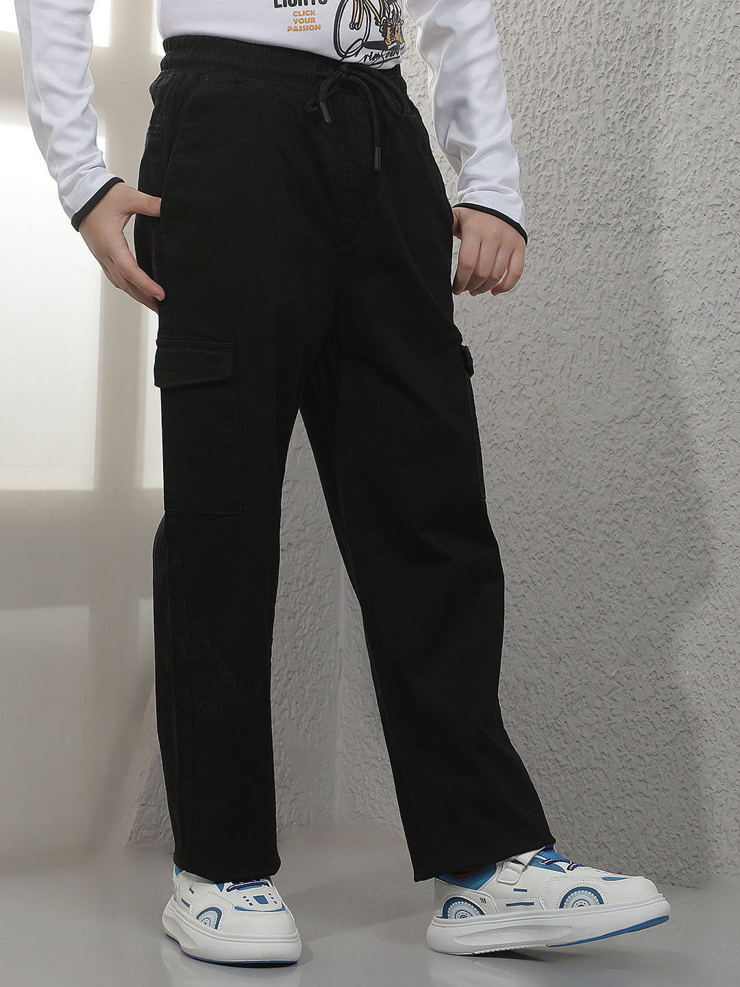 Modern Raven Black Cargo Trackpants
