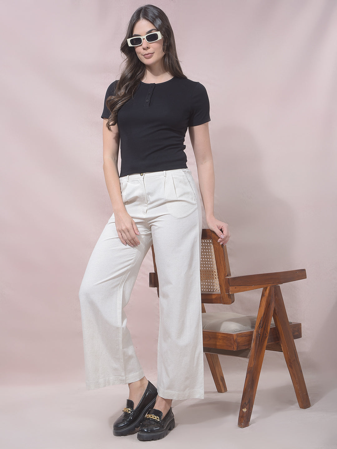 FluxIvory Wide Leg Trousers