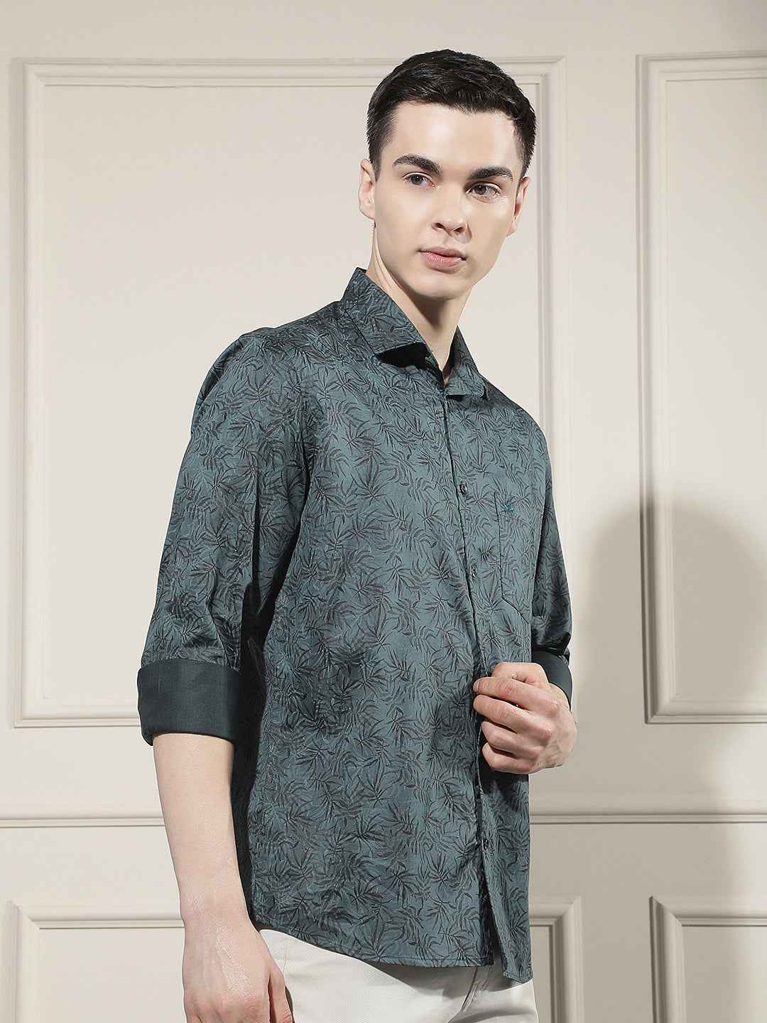 Green Floral Print Shirt