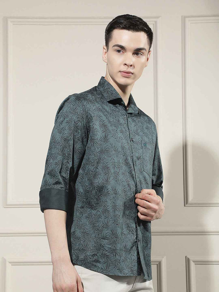 Green Floral Print Shirt