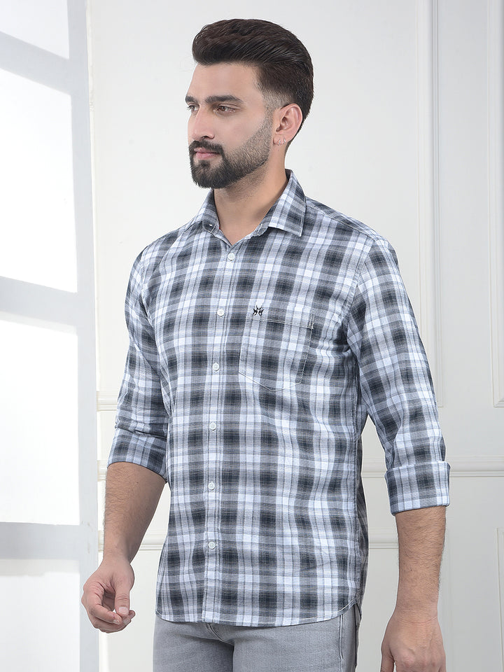 Black Checked 100% Cotton Shirt