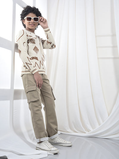 Urban Beige Baggy Cargo Jeans