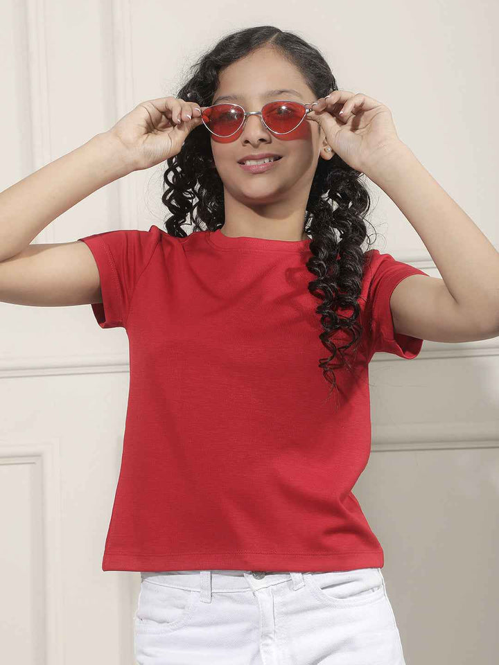 Luxe Red Crop T-Shirt