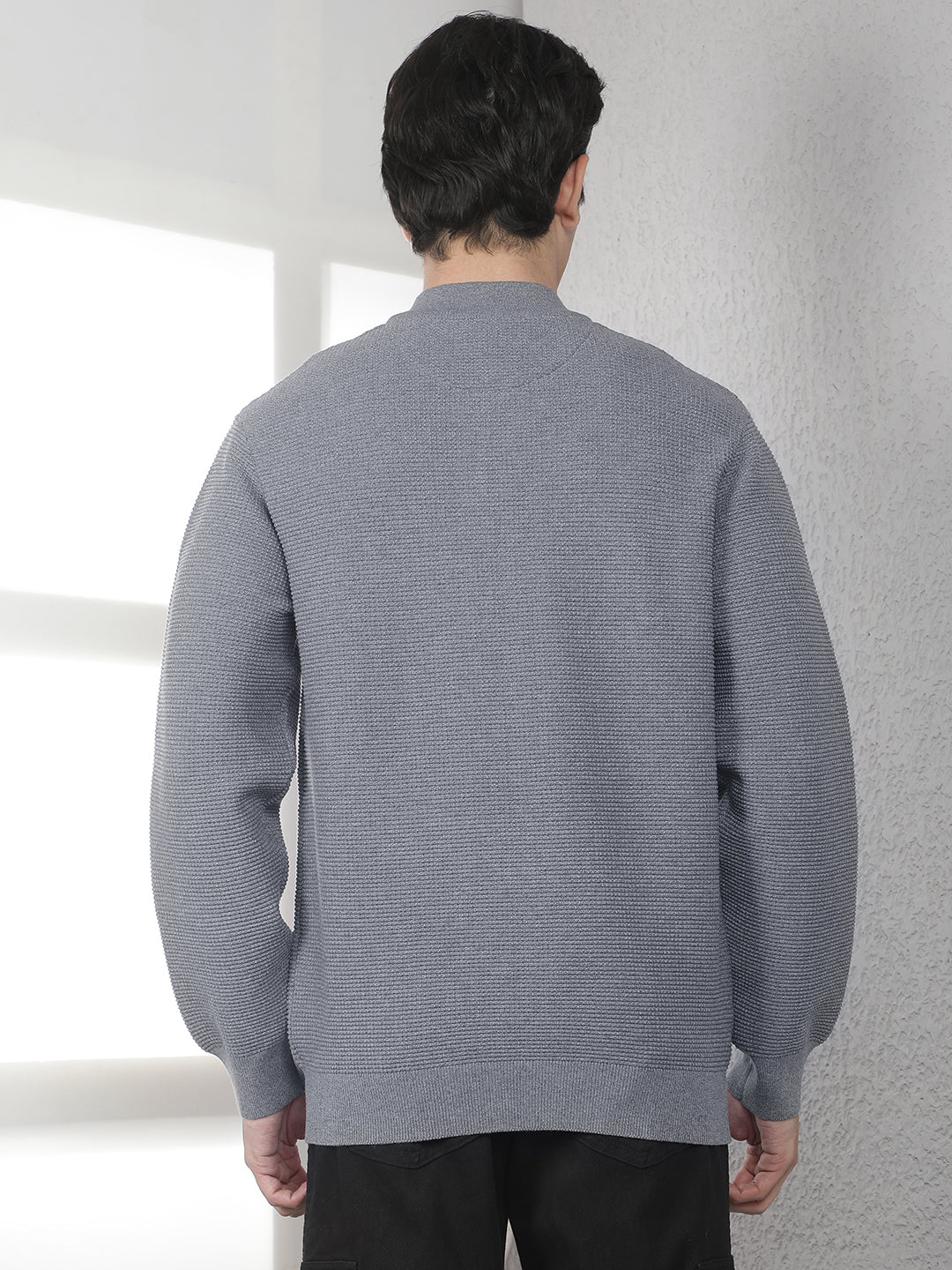 Grey Mock Neck Sweater