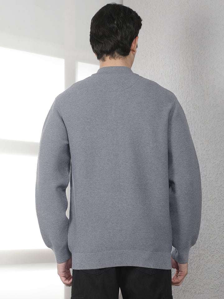 Grey Mock Neck Sweater