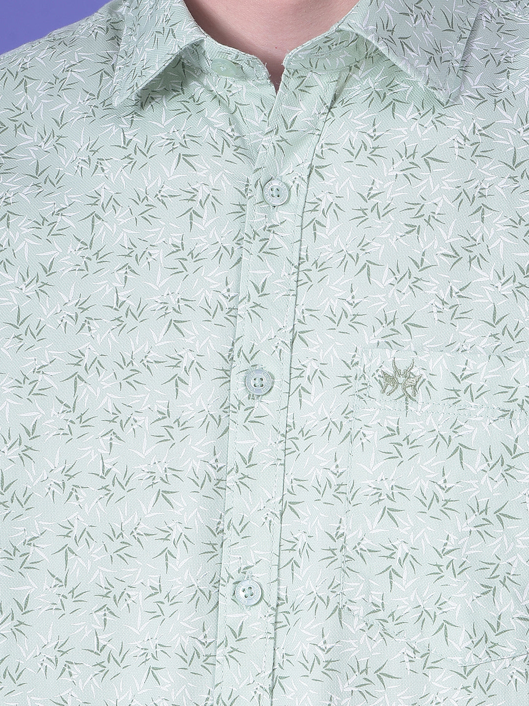 Sharp Green Floral Print Shirt