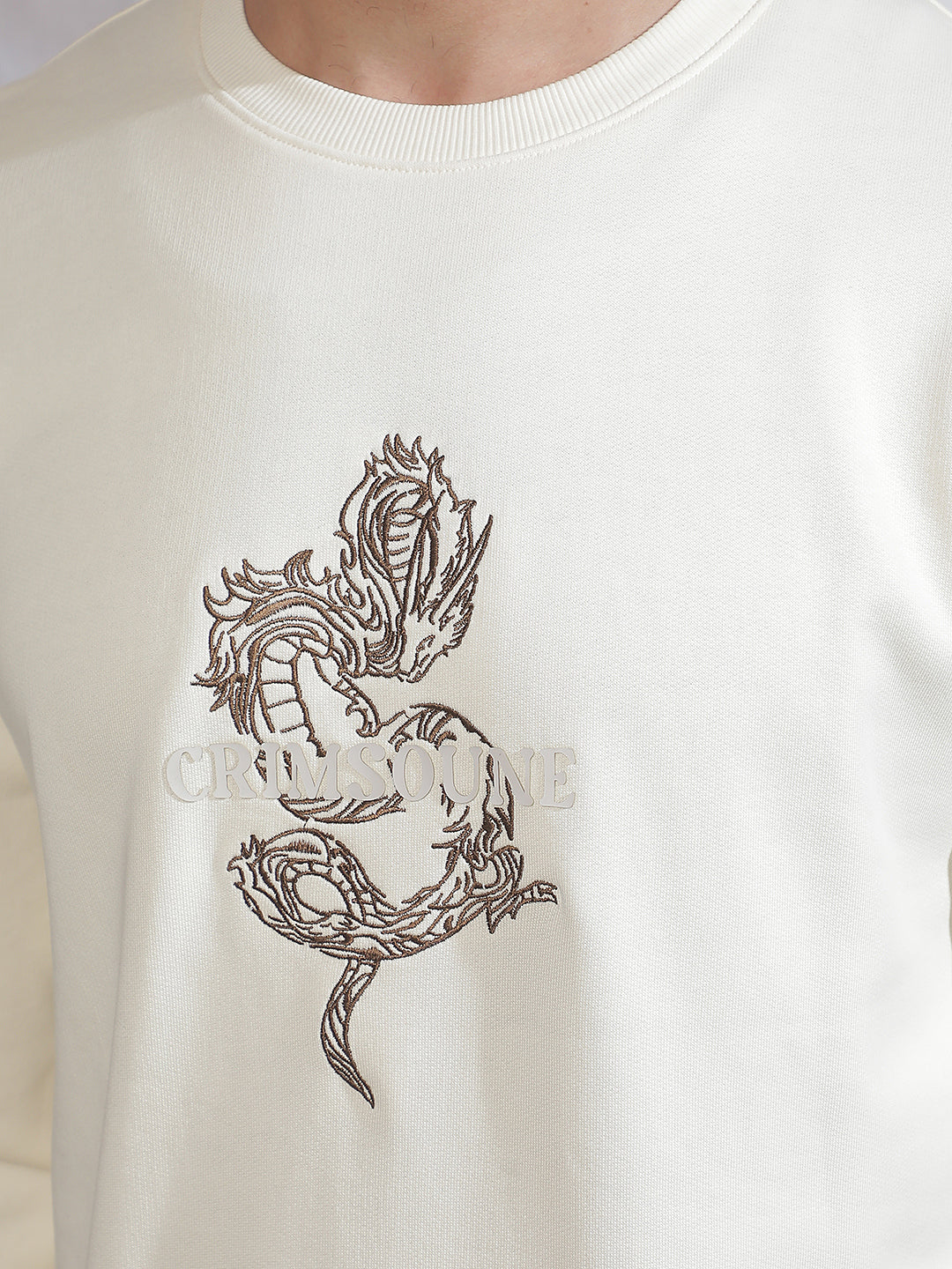Cream Graphic Print Sweatshirt