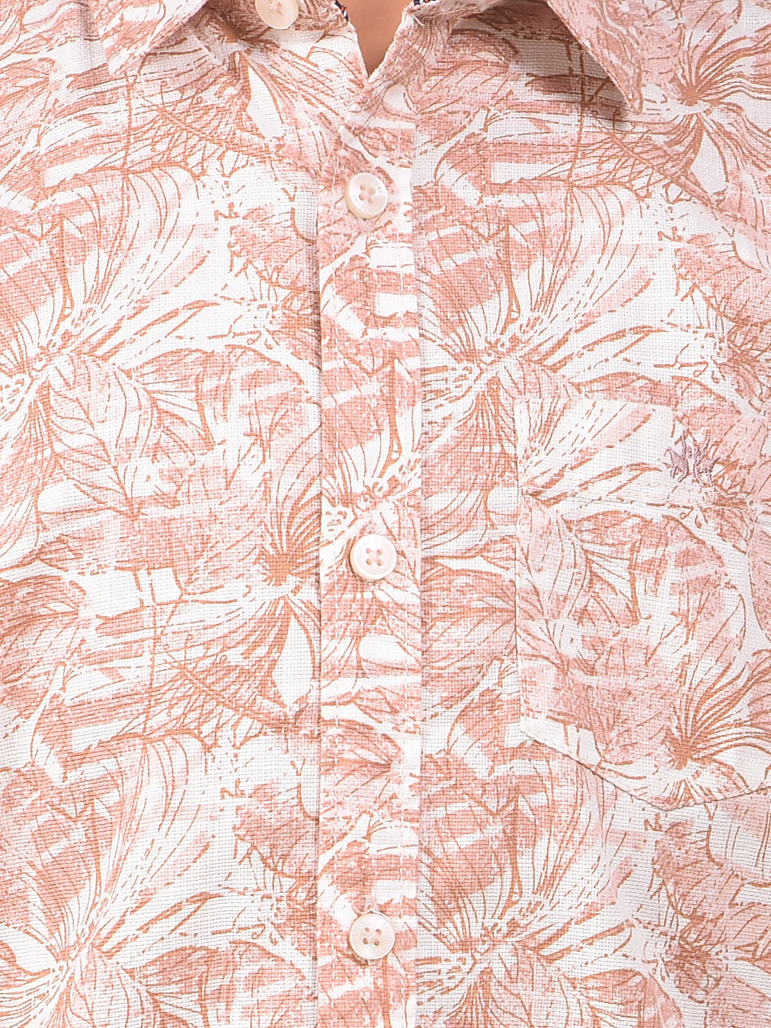 Red Floral Print 100% Cotton Shirt