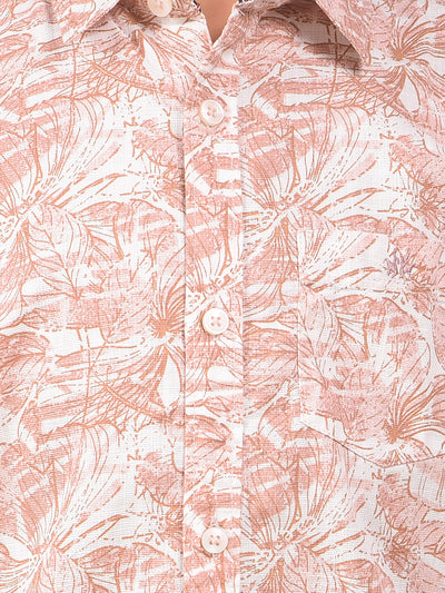 Red Floral Print 100% Cotton Shirt