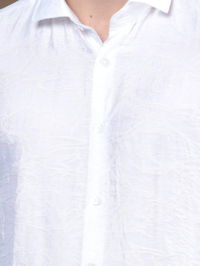 Elite White Formal Jacquard Shirt