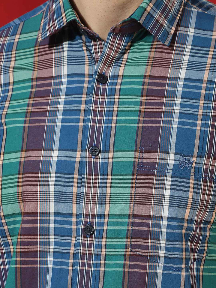 Multi-Color Checked 100% Cotton Shirt