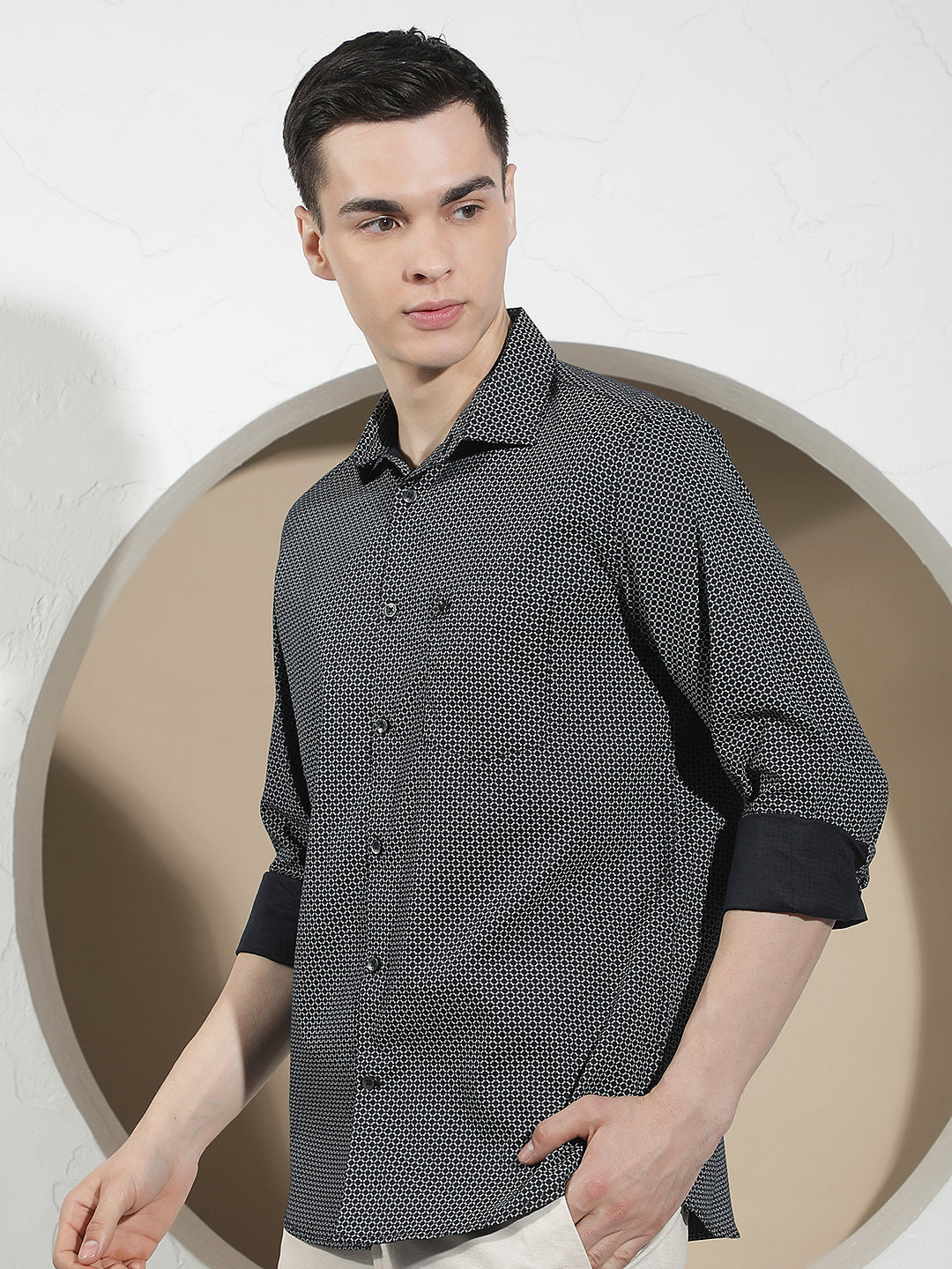 Luxe Onyx Black Printed Shirt
