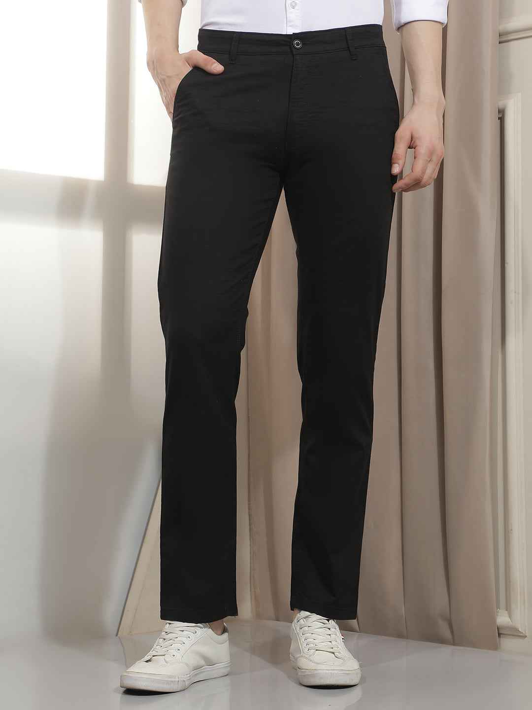 Black 100% Cotton Trousers