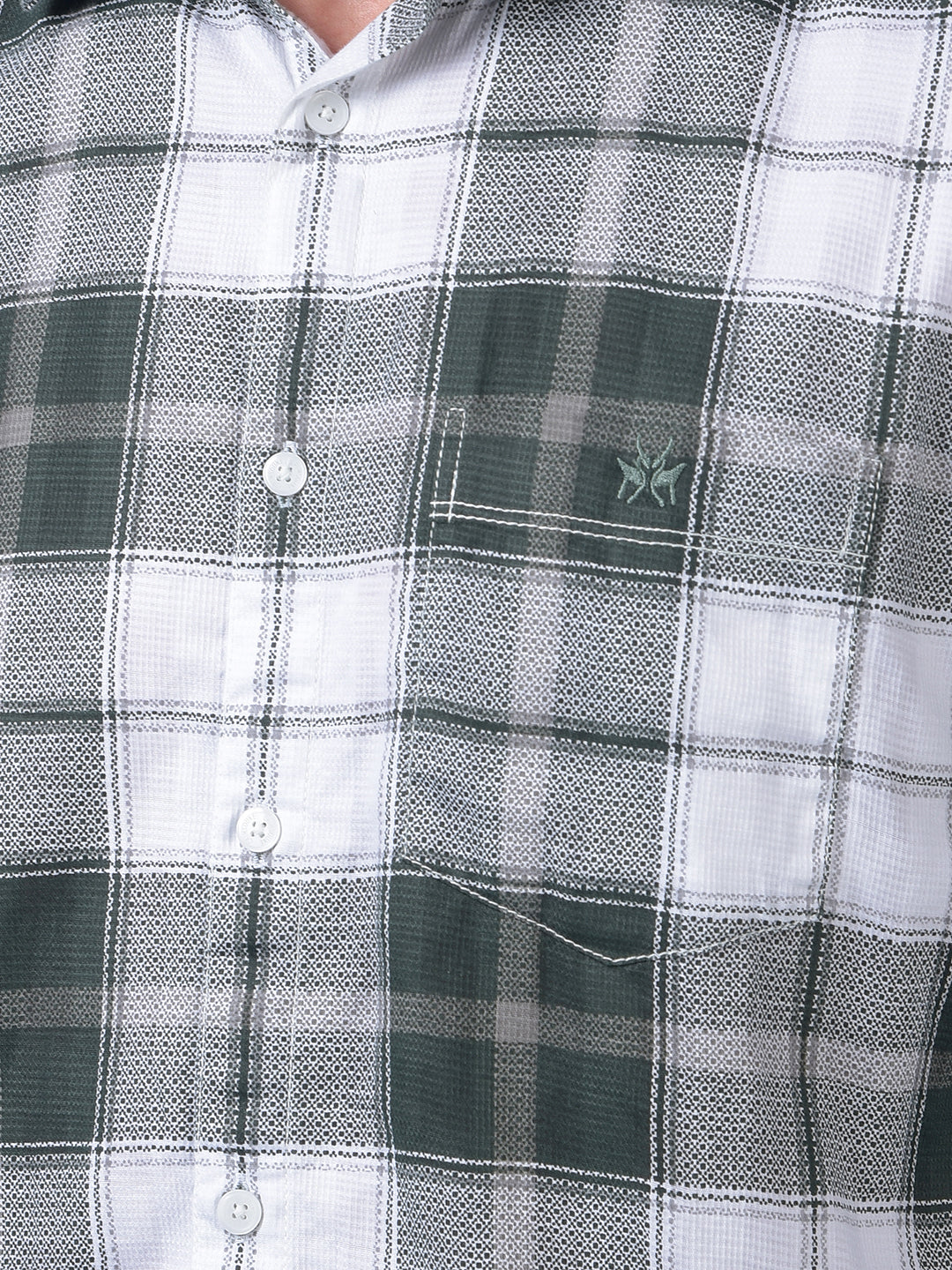 Green Checked 100% Cotton Shirt