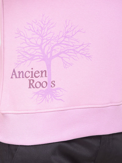 Purple Graphic Print Sweatshirt
